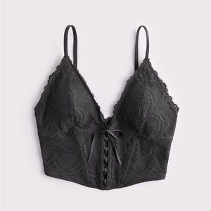 Gilly Hicks Y2K black lace corset bra top XS